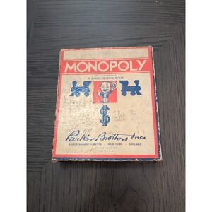 Vintage 1935 Monopoly Game Parker Brothers Wooden Pieces With BOARD!